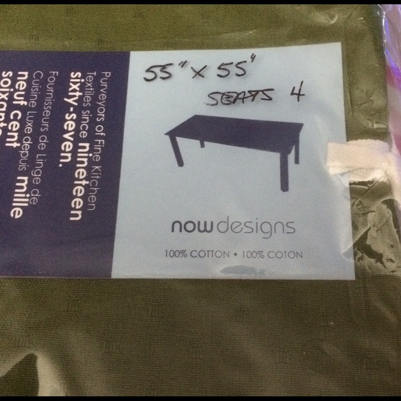 NWT Cotton Tablecloth 55in x55in - Picture 3 of 4